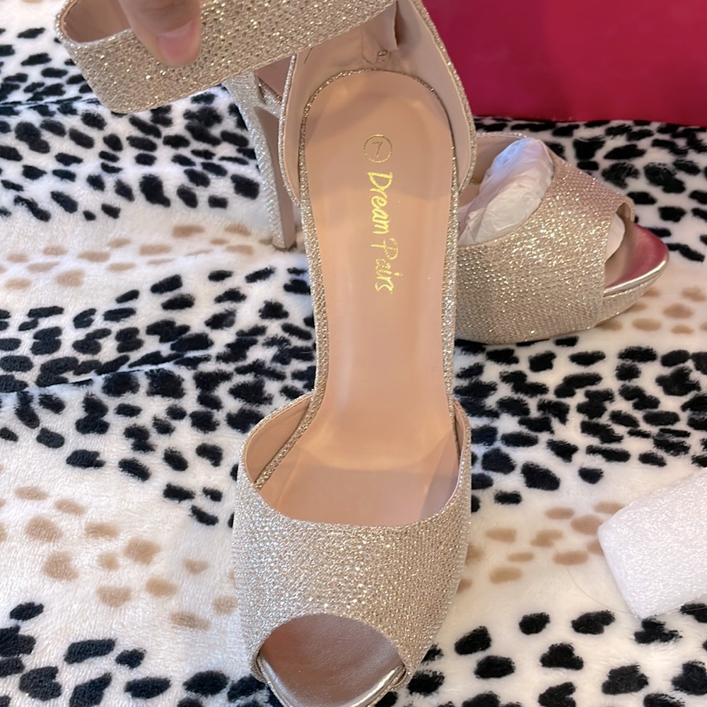 Glittery Gold Platform Heels